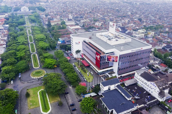 Bandung Indonésie Února 2019 Letecký Pohled Indonéské Telkom Budově Městě — Stock fotografie