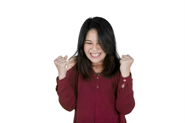 Aziatische vrouw uiten woedend in de Studio — Stockfoto
