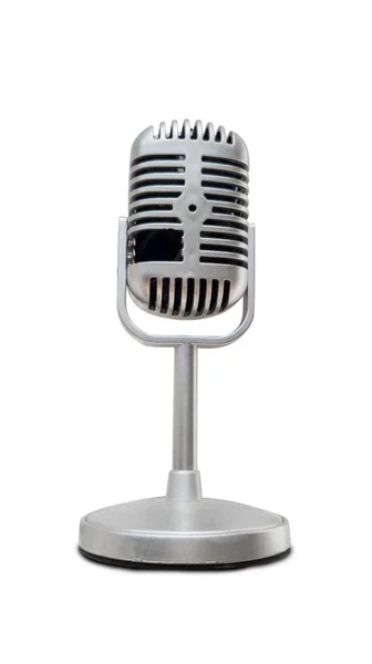 Antik gümüş mikrofon — Stok fotoğraf