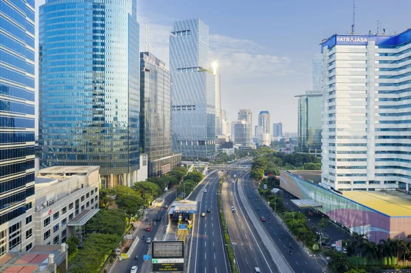 Beautiful skyscrapers near Gatot Subroto road — Stock Photo, Image