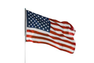 Stüdyoda rüzgarda sallanan Amerikan bayrağı