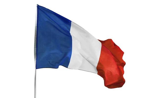 Vlajka Francie vlaje ve větru — Stock fotografie
