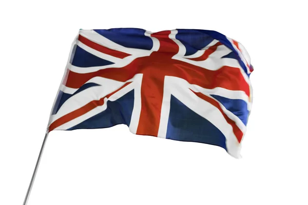 Storbritannien flagga vifta i en flaggstång — Stockfoto