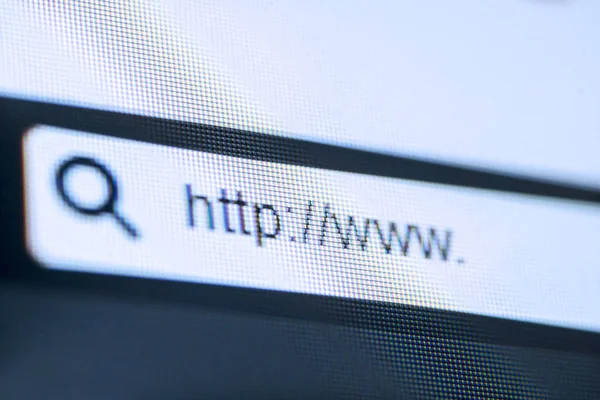 Computer screen with address bar of web browser — Stock Photo, Image