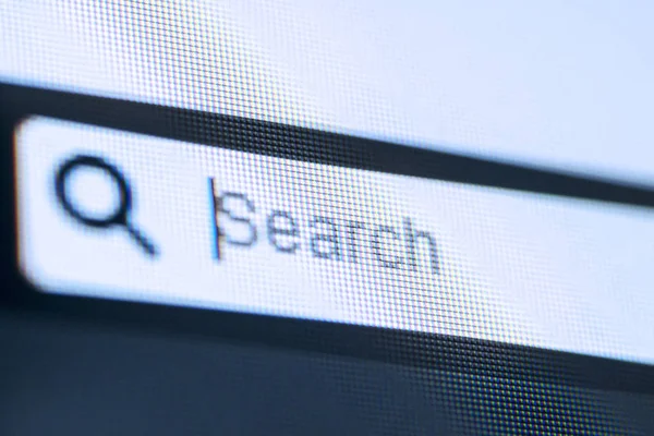 Bilgisayarda arama sözcüğü olan boş çubuk 