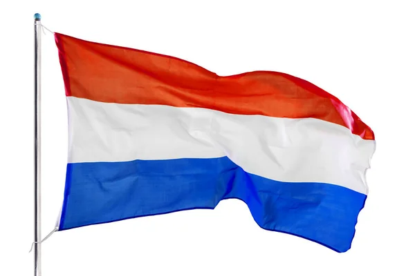 Nizozemská národní vlajka mává ve studiu — Stock fotografie