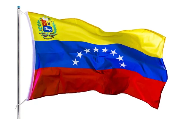 Bandera nacional de Venezuela ondeando en el estudio — Foto de Stock