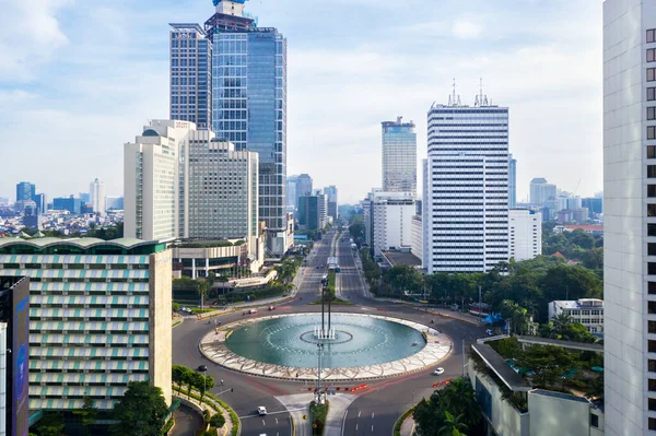 Jakarta Indonézia 2020 Május Gyönyörű Kilátás Csendes Indonéz Hotel Körforgalomra — Stock Fotó