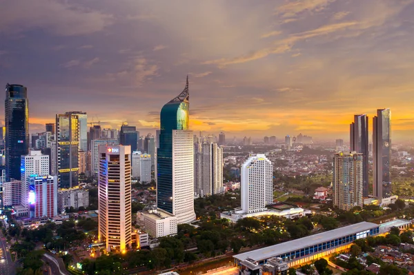 Jakarta Індонезія Липня 2020 Року Чудовий Вигляд Джакарту Центрі Міста — стокове фото