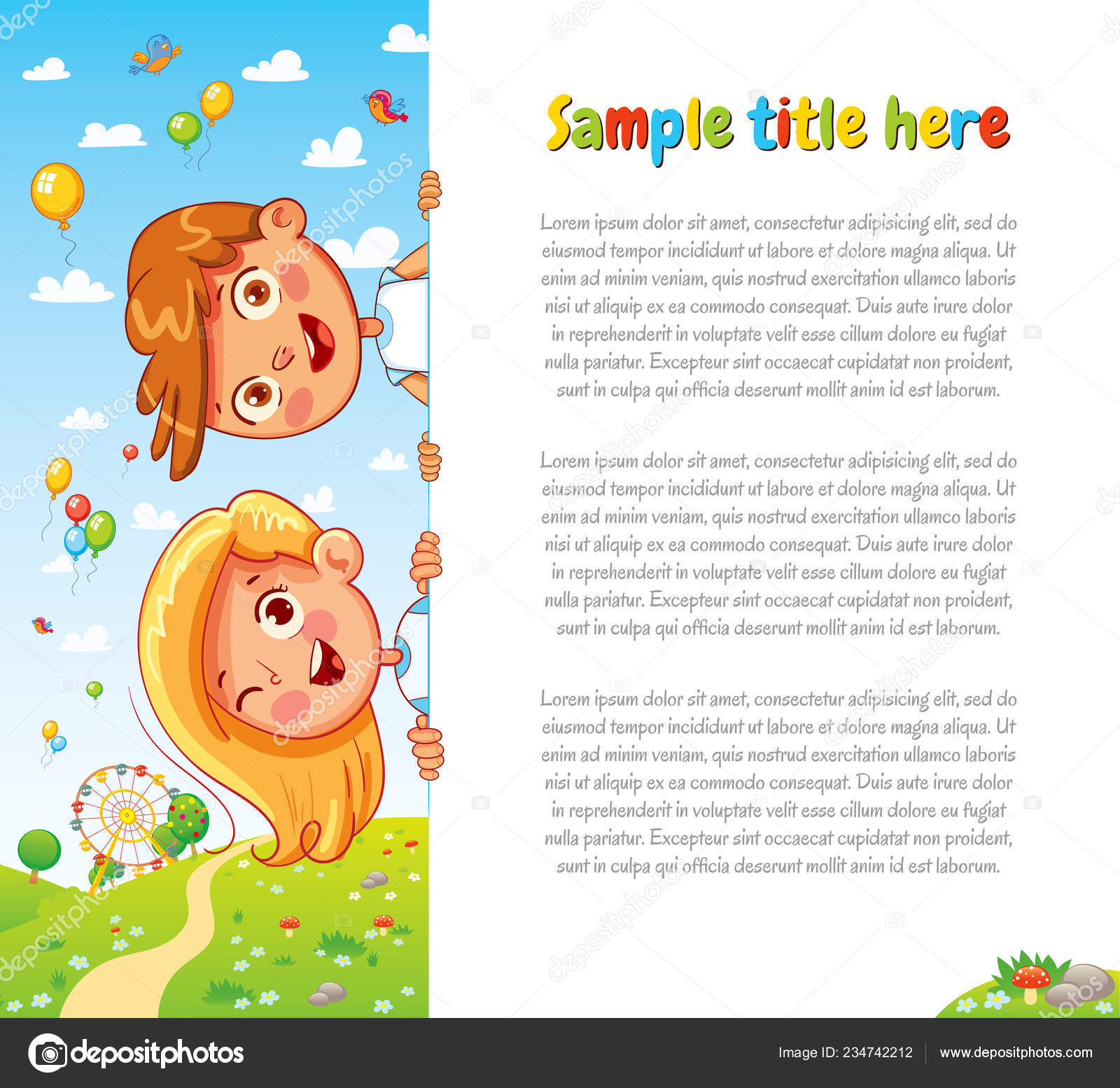Design with children and summer background Stock Vector Image by ©kharlamova_lv #234742212 Design with children and summer background Stock Vector Image by ©kharlamova_lv #234742212