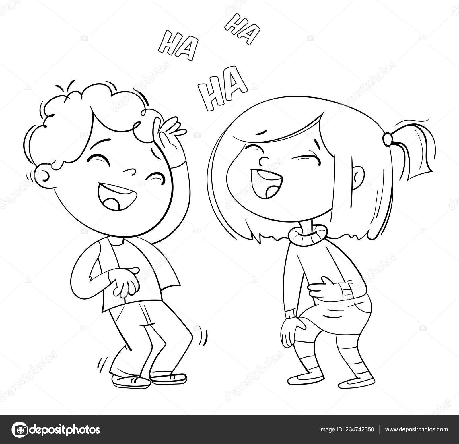 Girl Laughing Coloring Pages