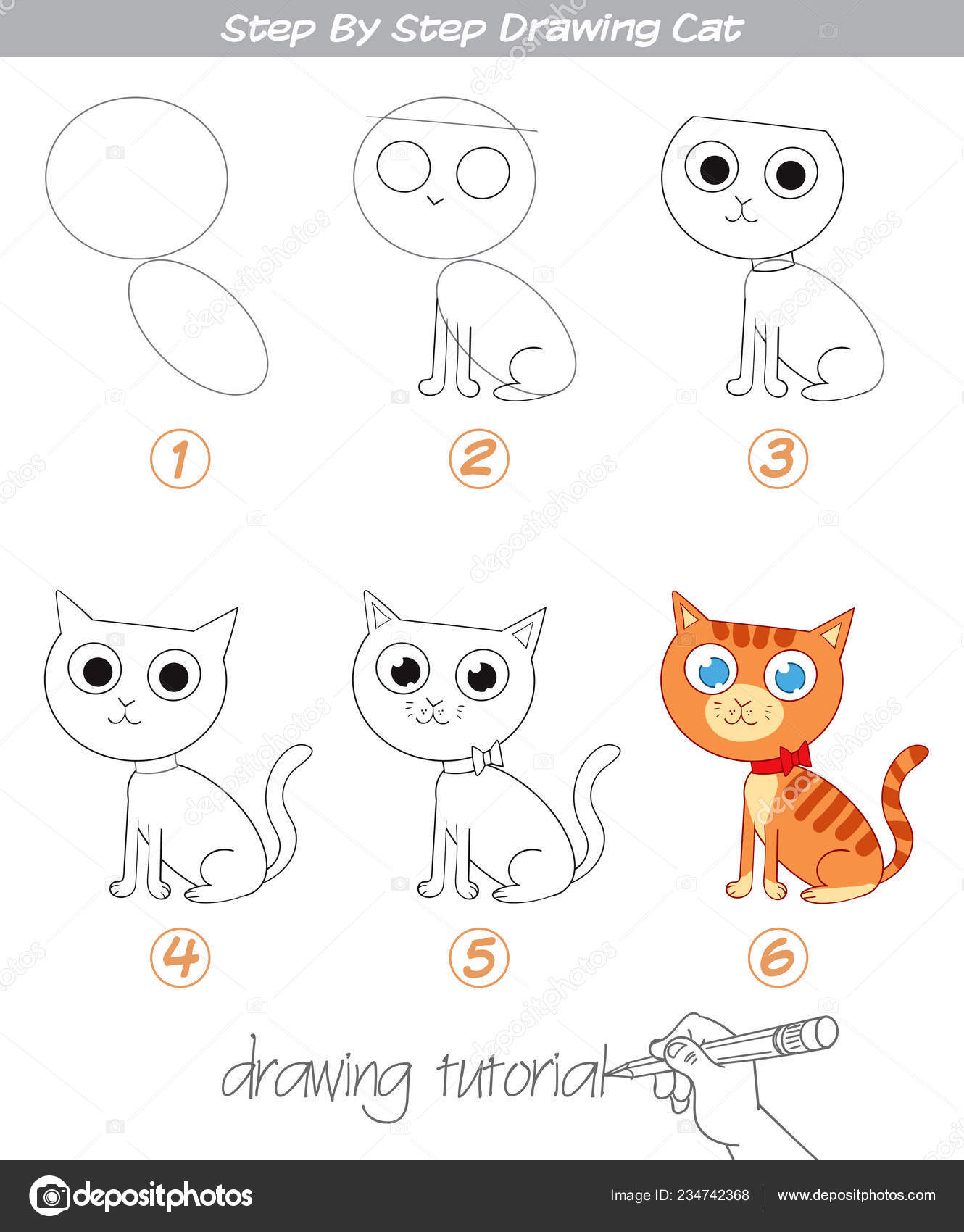 Tutorial - Como desenhar gatos / How to draw cats 