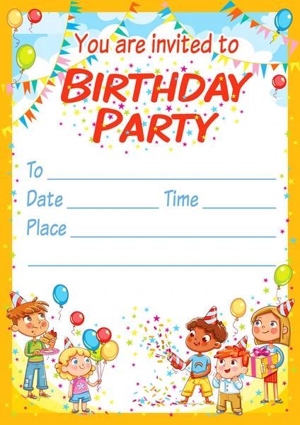 Cartão de convite para a festa de aniversário —  Vetores de Stock