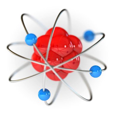 Atom yaklaş. Düşük alan derinliği ile gerçekçi 3D görüntüleme