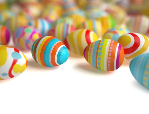 Sfondo Con Uova Pasqua Rendering Realistico Con Effetto Bassa Profondità — Foto Stock