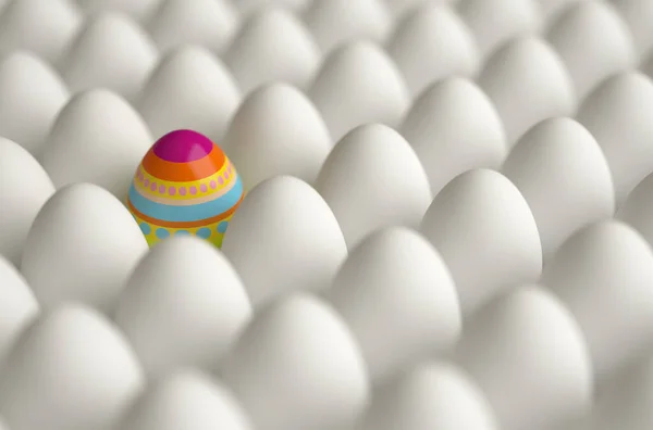 One Easter Egg Background Heaps White Eggs Realistic Rendering Effect — Stock Photo, Image