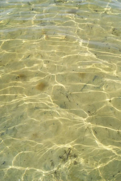 Meerwasser Mit Sonnenreflexion Hintergrund Wellenwasser Licht Tanzt Auf Dem Meer — Stockfoto