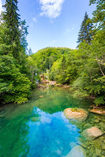 Vintgar Schlucht Wasserfall Slowenien Triglav Nationalpark Frischwasser Pur Wunderschöner Natur — Stockfoto