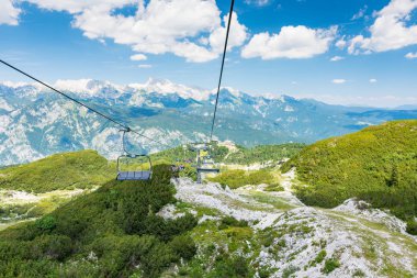 Vogel, Slovenya Milli Parkı Triglav sandalyeye teleferik dan göster.