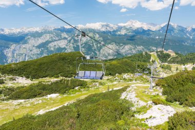 Vogel, Slovenya Milli Parkı Triglav sandalyeye teleferik dan göster.