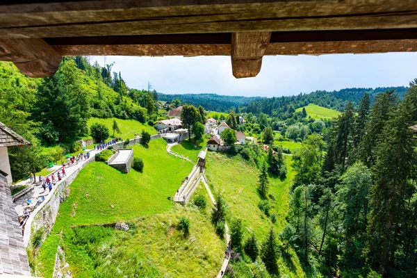 Predjama Slovenien 2018 Interiör Medeltida Predjama Slottet Nära Den Kända — Stockfoto