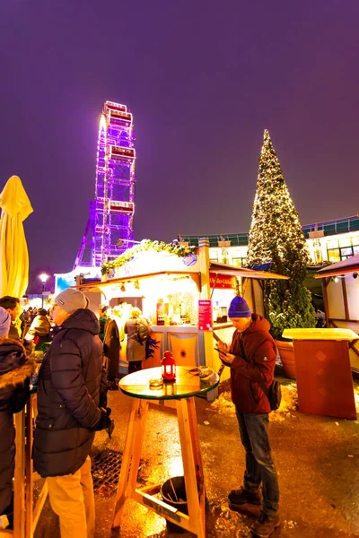 Bécs Ausztria 2018 Vienna Prater Parkot Ausztria Éjszakai Jelenet Híres — Stock Fotó