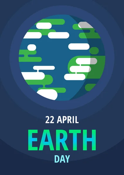 Earth day flat vector illustration poster. Concept of eco holiday at 22th april.