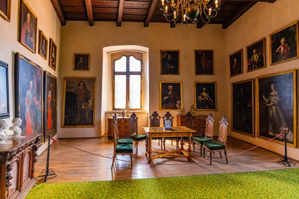 Krivoklat Tsjechië 2020 Interieur Van Het Beroemde Gotische Kasteel Krivoklat — Stockfoto