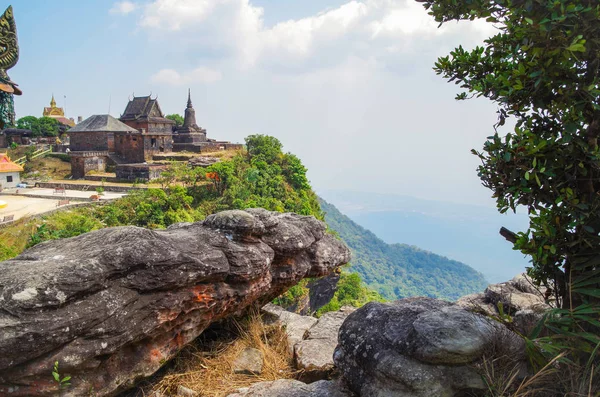 Templo Budista Wat Sampov Pram Vista Fondo Montaña Bokor Costa —  Fotos de Stock
