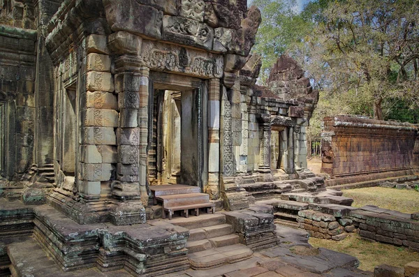 Pavilhão Terraço Dos Elefantes Angkor Património Mundial Unesco Camboja Siem — Fotografia de Stock