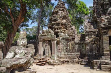 Gopura tapınak Preah Han girişinde. Angkor - Unesco Dünya Mirası sit alanı. Kamboçya, Siem biçmek