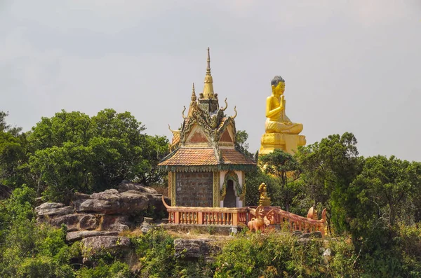 Pagoda Budista Borde Del Precipicio Camboya Kampot Preah Monivong Bokor —  Fotos de Stock