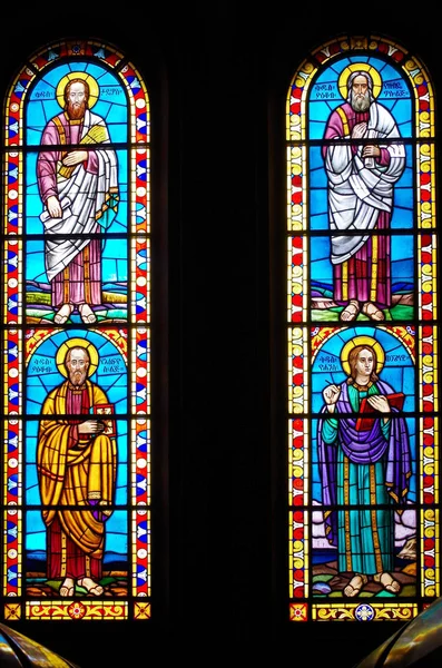 Stained Glass Window Holy Trinity Cathedral Known Amharic Kidist Selassie — Stock Photo, Image