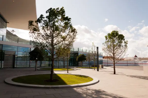 Buiten Details Panorama Van Nieuwe Internationale Luchthaven Terminal Gibraltar — Stockfoto