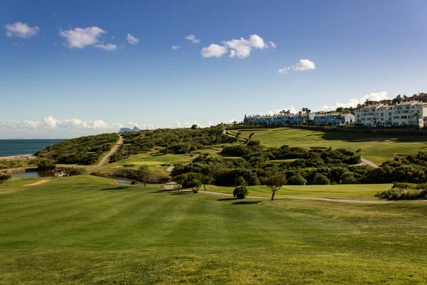 Golf Green Mediterrán Klubban Andalúziában Jogdíjmentes Stock Képek