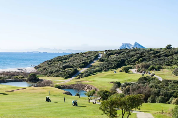 Pola Golfowe Plaży Alcaidesa Costa Del Sol Hiszpania Obrazy Stockowe bez tantiem