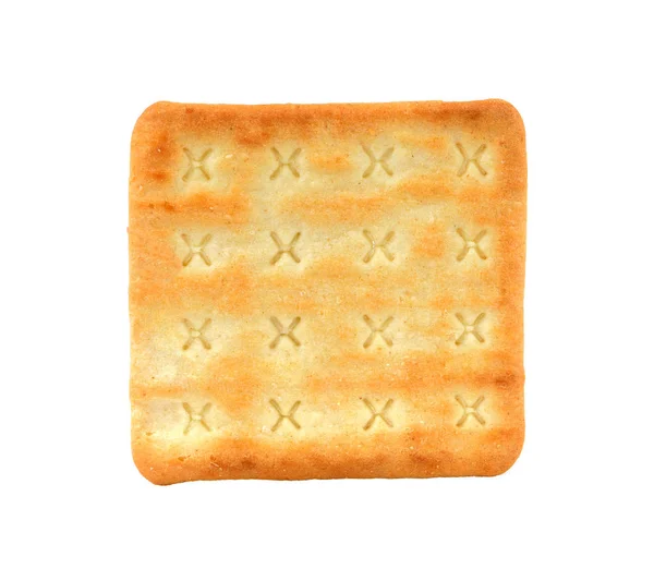 Biscuit Υφή Closeup Λεπτομέρειες Απομονωθεί Λευκό — Φωτογραφία Αρχείου