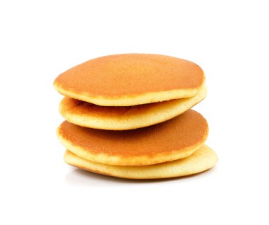  beyaz zemin üzerine Japon krep. Dorayaki 
