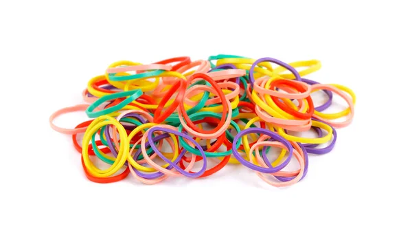 Rubber Band Colors White Background — Stock Photo, Image