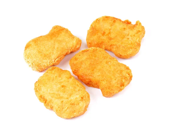 Gebratene Chicken Nuggets Isoliert Auf Weißem Hintergrund — Stockfoto