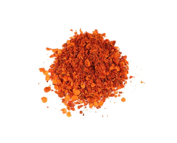 Dried Red Pepper Flakes Isolated White — Stock Photo, Image