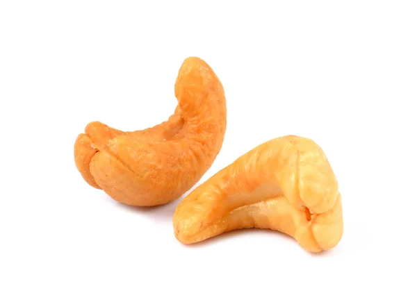 Cashewnoten Witte Achtergrond — Stockfoto