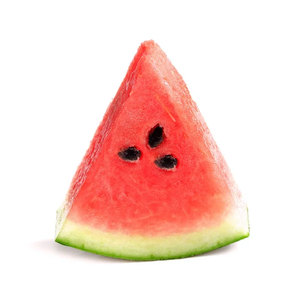 Plátky Čerstvého Melounu Izolované Bílém Pozadí — Stock fotografie