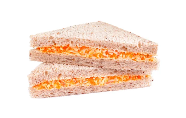 三明治与蟹棒沙拉在白色 — 图库照片