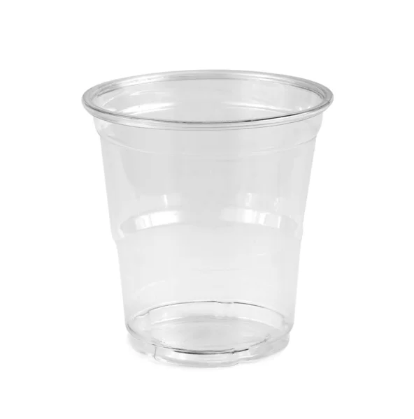 Vidro de plástico isolado no fundo branco — Fotografia de Stock