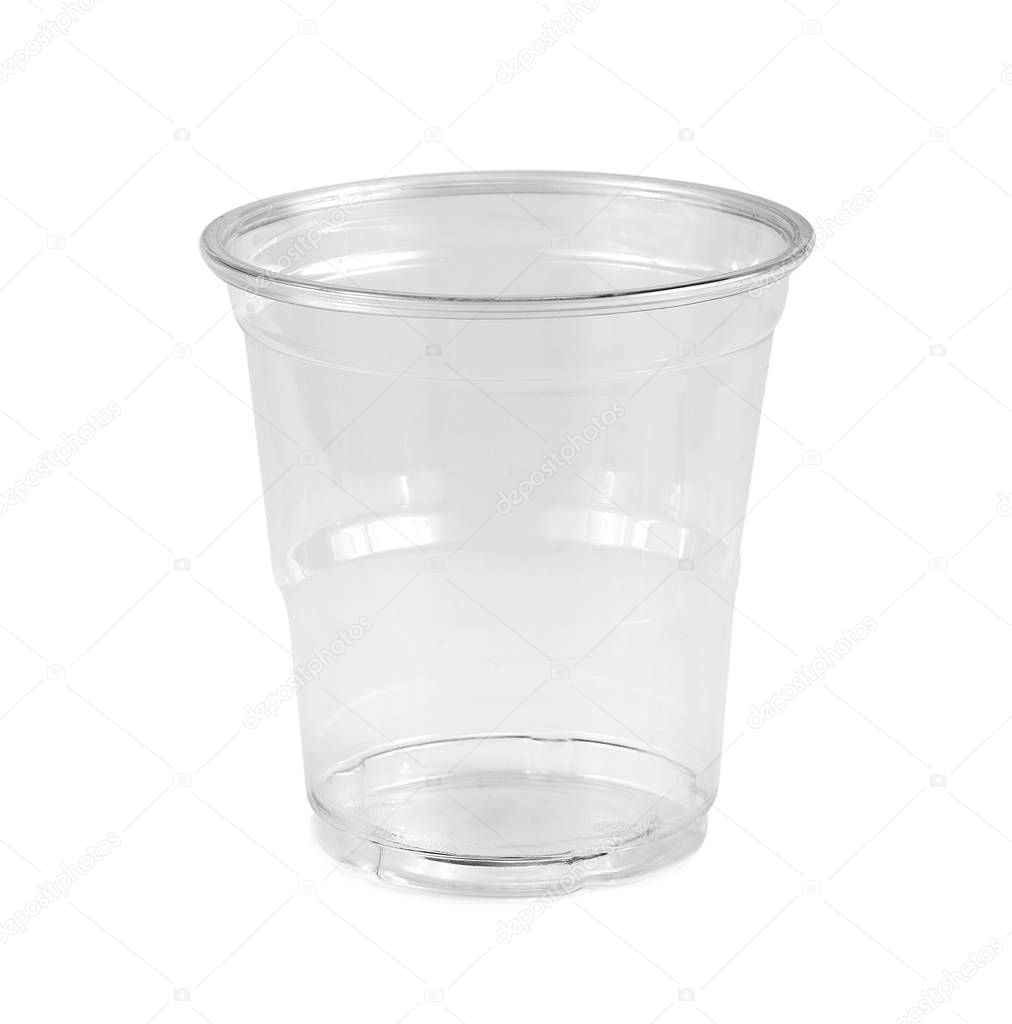 Plastic Glass isolated on white background 