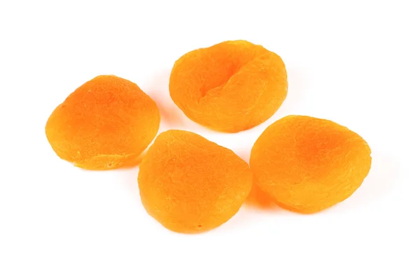 Abricots secs isolés sur fond blanc — Photo