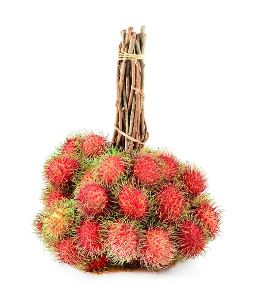 Rambutan deliciosa fruta isolada no fundo branco . — Fotografia de Stock
