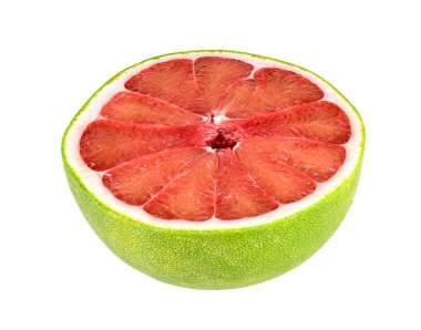 Beyaz arkaplanda yalıtılmış Pomelo citrus meyvesi