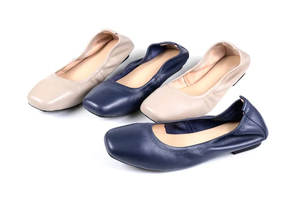 Balé Feminino Sapatos Planos Fundo Branco — Fotografia de Stock
